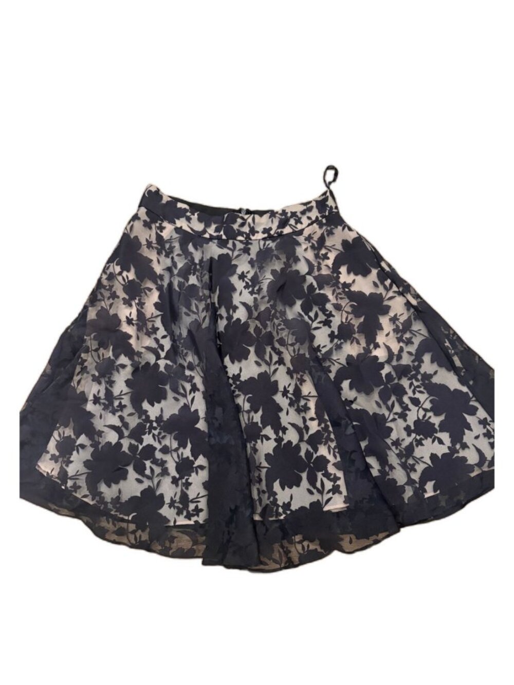 Reiss Blue Flowy Skirt Leaves